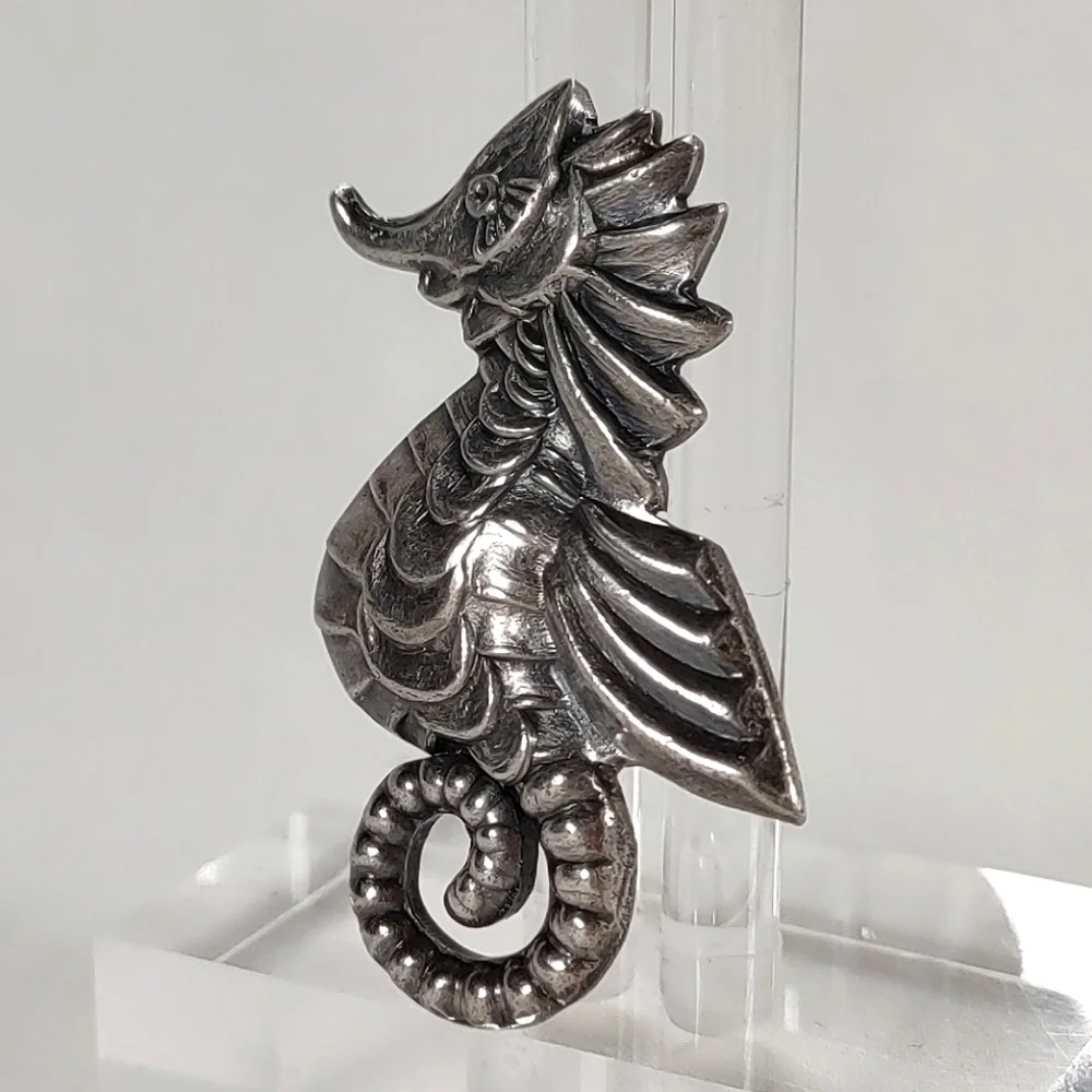Vintage 1930's-40's Mexico Silver Seahorse Brooch